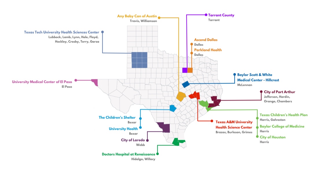 Map of Texas, showing TNFP providers across the state.